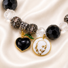 Guru Ji Bracelet Black and Clear Beads with Guru Ji Swaroop Charm