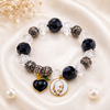 Guru Ji Bracelet Black and Clear Beads with Guru Ji Swaroop Charm