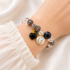 Guru Ji Bracelet Black and Clear Beads with Guru Ji Swaroop Charm