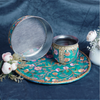 Teal Green Embroidered Karwa Chauth Thali Set with Channi & Kalash