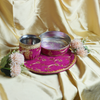 Elegant Pink Embroidery Karwa Chauth Thali Set