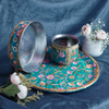 Teal Green Embroidered Karwa Chauth Thali Set with Channi & Kalash