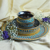 Blue & Golden Beaded Karwa Chauth Pooja Thali Set