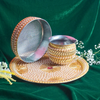 Decorated Karwa Chauth Pooja Golden Pearl Thali Set