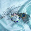 Divine Guru Ji Swaroop Bracelet with Peacock Stones