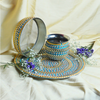 Blue & Golden Beaded Karwa Chauth Pooja Thali Set