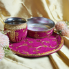 Elegant Pink Embroidery Karwa Chauth Thali Set