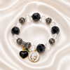 Guru Ji Bracelet Black and Clear Beads with Guru Ji Swaroop Charm