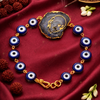 Guru Ji Agate Swaroop Bracelet with Evil Eye Blue Stones