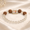 Guru Ji Four Rudraksha & Clear Crystal Bracelet for Men & Women