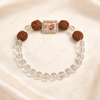 Guru Ji Four Rudraksha & Clear Crystal Bracelet for Men & Women