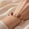 Guru Ji Four Rudraksha & Clear Crystal Bracelet for Men & Women
