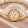 Guru Ji Big White Pearl Bracelet with Divine Guru JI Swaroop