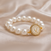 Guru Ji Big White Pearl Bracelet with Divine Guru JI Swaroop