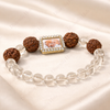 Guru Ji Four Rudraksha & Clear Crystal Bracelet for Men & Women
