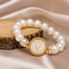 Guru Ji Big White Pearl Bracelet with Divine Guru JI Swaroop
