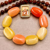 Guru Ji Premium Bracelet of Honey Gold & Sunset Orange Crystal Beaded